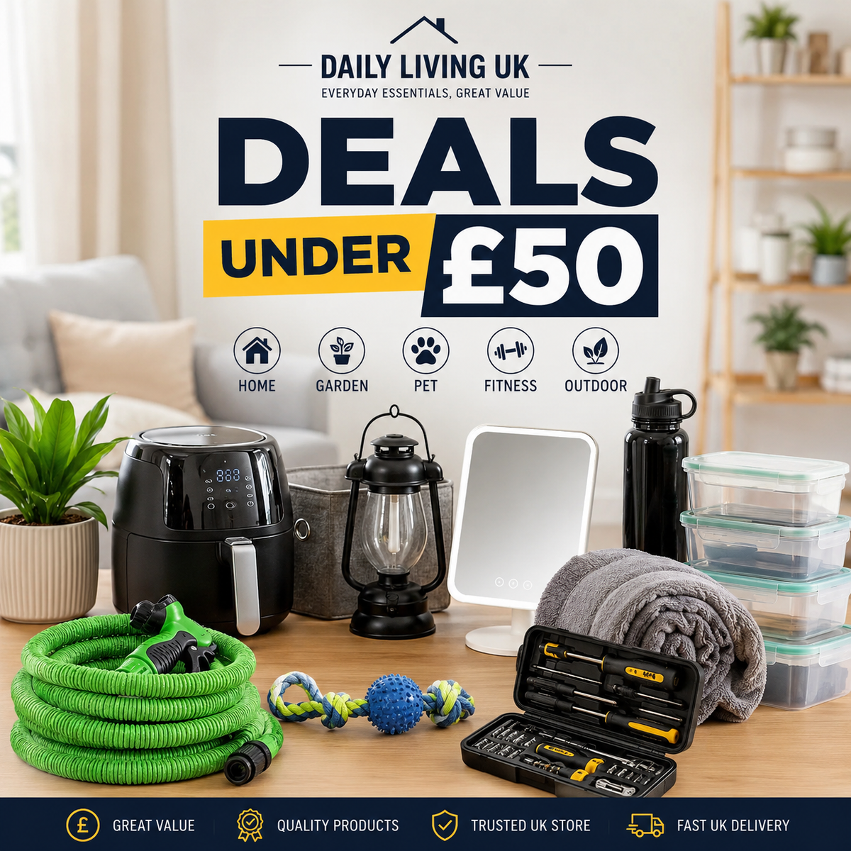 Deals Under £50 | Affordable Home, Garden, Pet & Lifestyle Products | Daily Living UK
