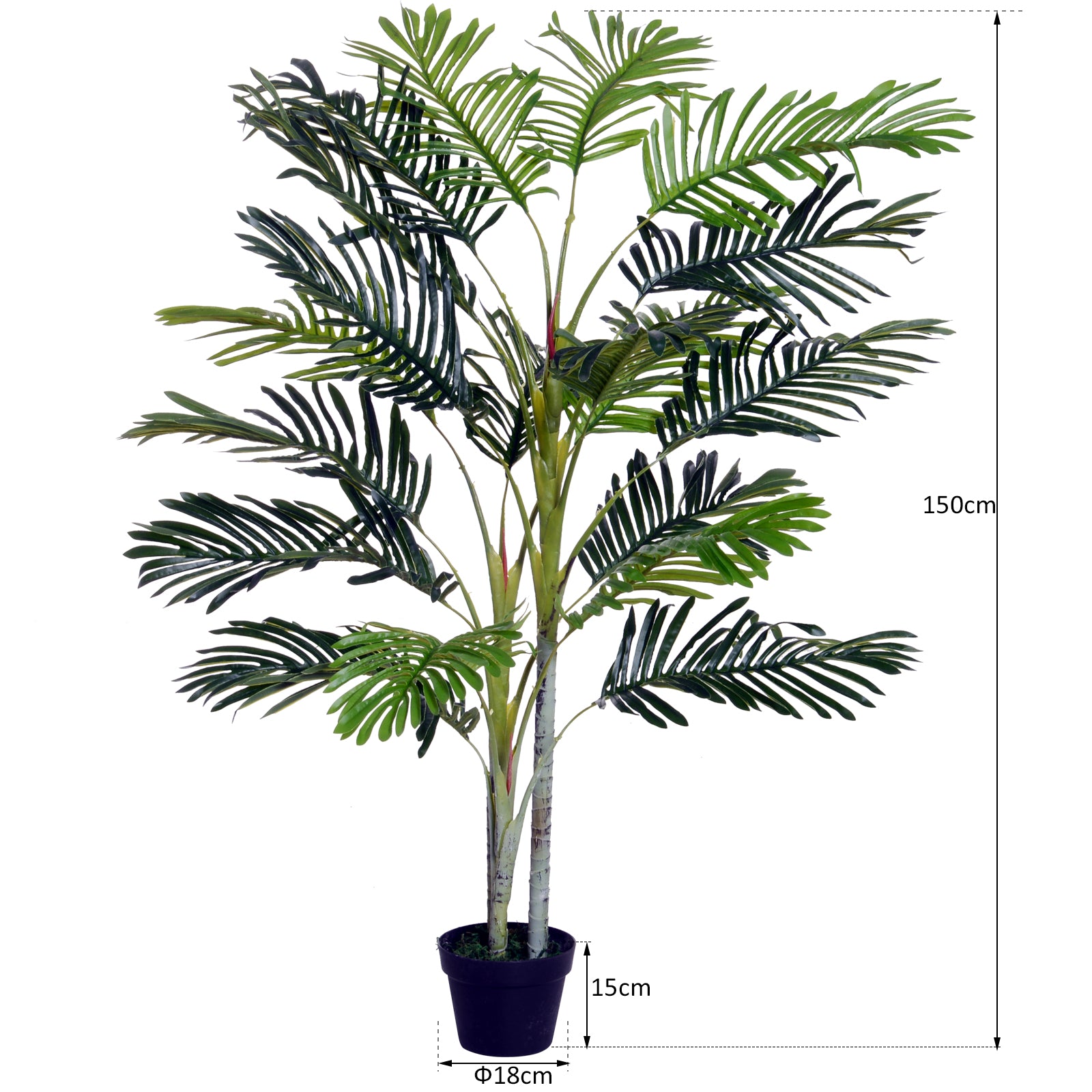 2 Ball Topiary Tree In Pot For Home Decor, Artificial Plant For Home Office, Living Room Decor, Dark Green Secondary image
