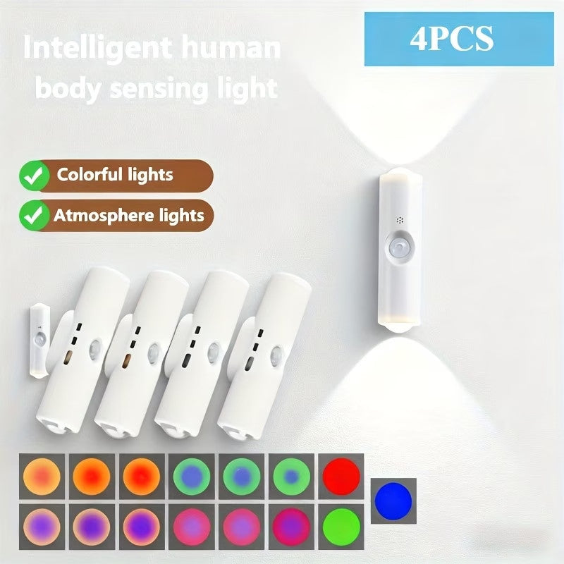 Magnetic RGB LED Night Light Smart Motion Sensor USB Rechargeable Ambient Lamp Secondary image
