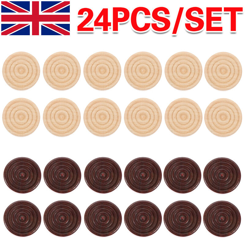24Pcs Chess Game Accessories Backgammon  Wooden Draughts Checkers Pieces Secondary image