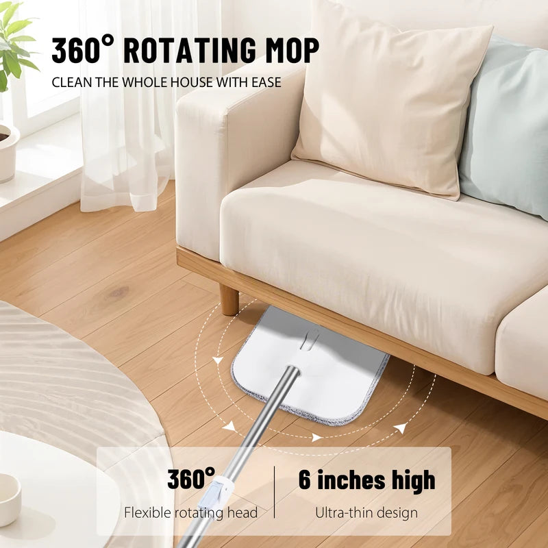 Centrifugal Spin Mop & Bucket Set, Self-Cleaning Dry and Wet Separation, Adjustable Handle for Hardwood Floor, Tile, Home Office Cleaning Secondary image