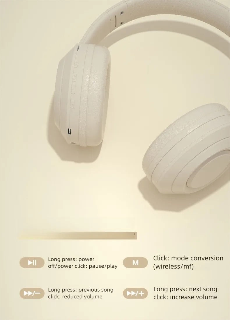 Over Ear HIFI Stereo Headsets Wireless Bluetooth Headphones Sports Gaming Earphones With HD Mic Support TF AUX Noise Reduction Secondary image