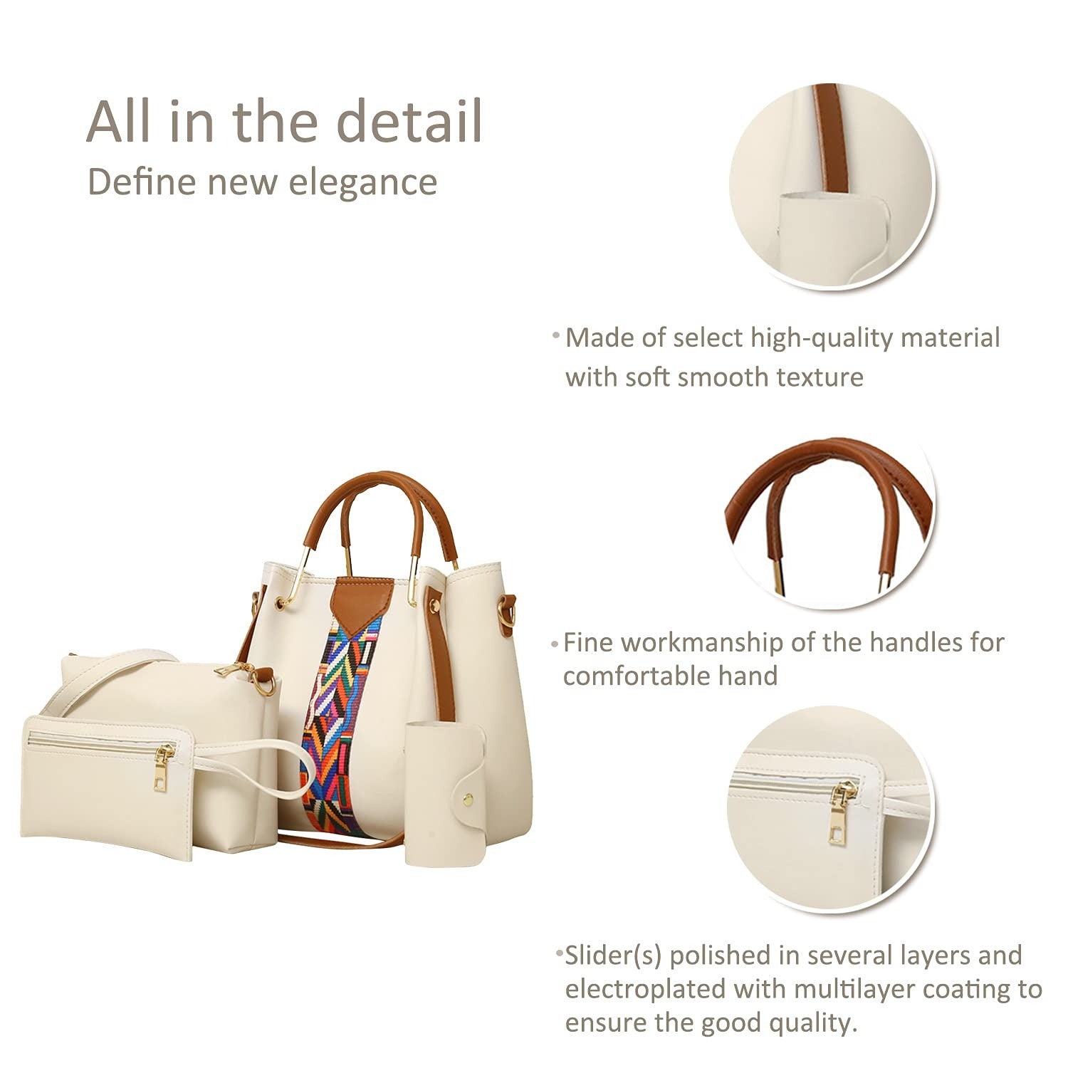 Women Handbags Shoulder Bags 4 Pcs Handbags For Ladies Top-Handles Crossbody Bags Purse Wallet Secondary image