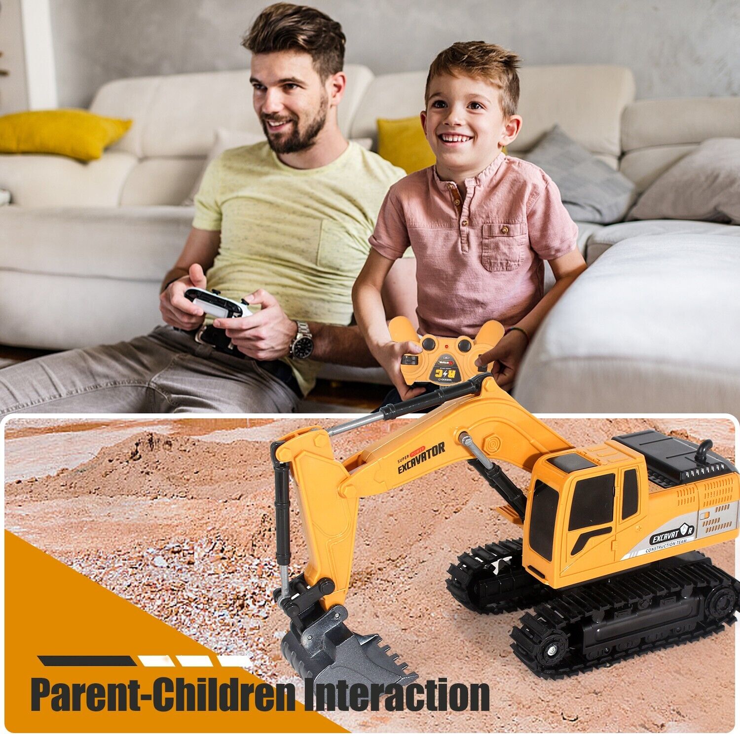 Jiakora Remote Control Excavator RC Digger Truck Construction Vehicles Boys Toys Secondary image