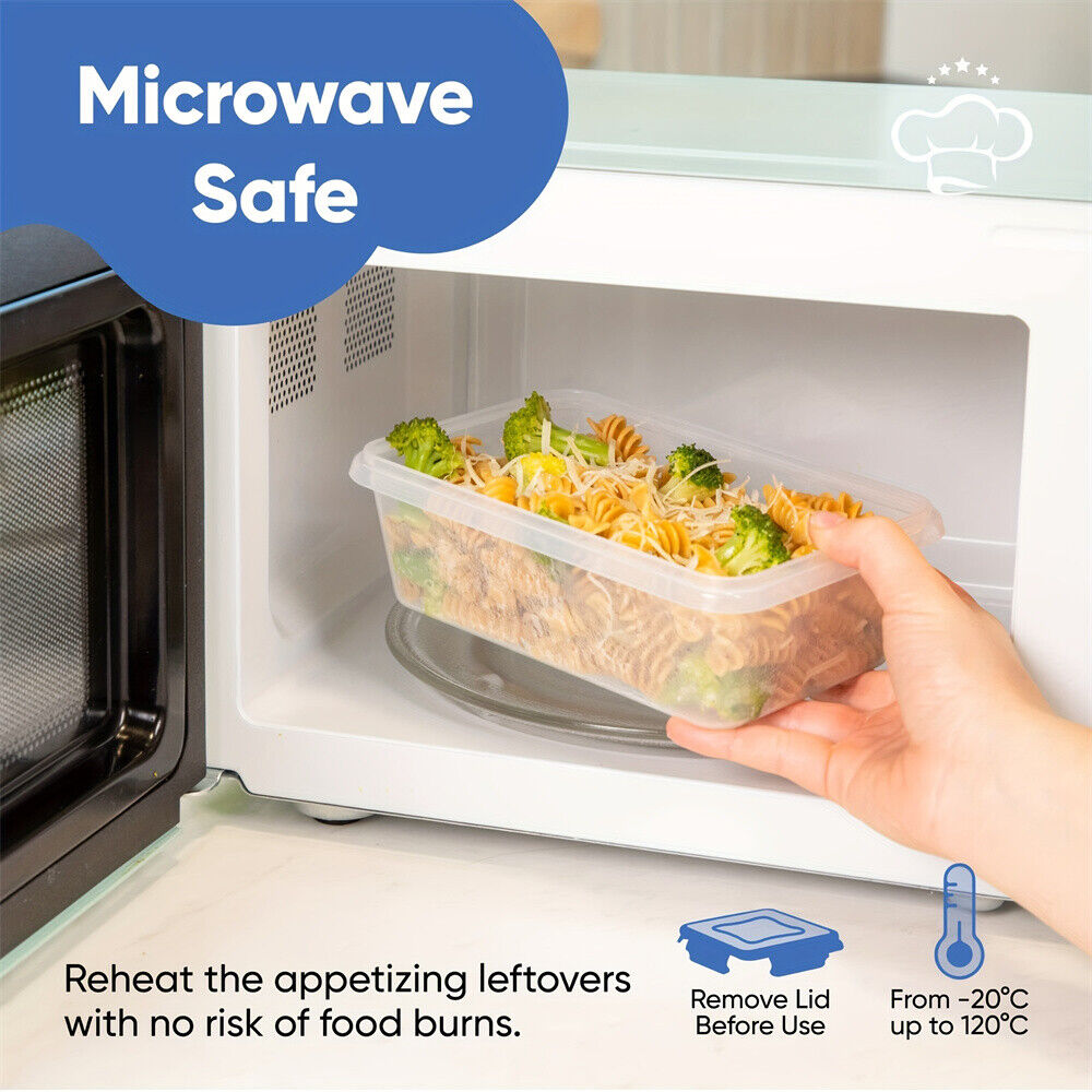 24X Clear Plastic Food Containers With Lids Microwave Freezer Safe Storage Boxes Secondary image