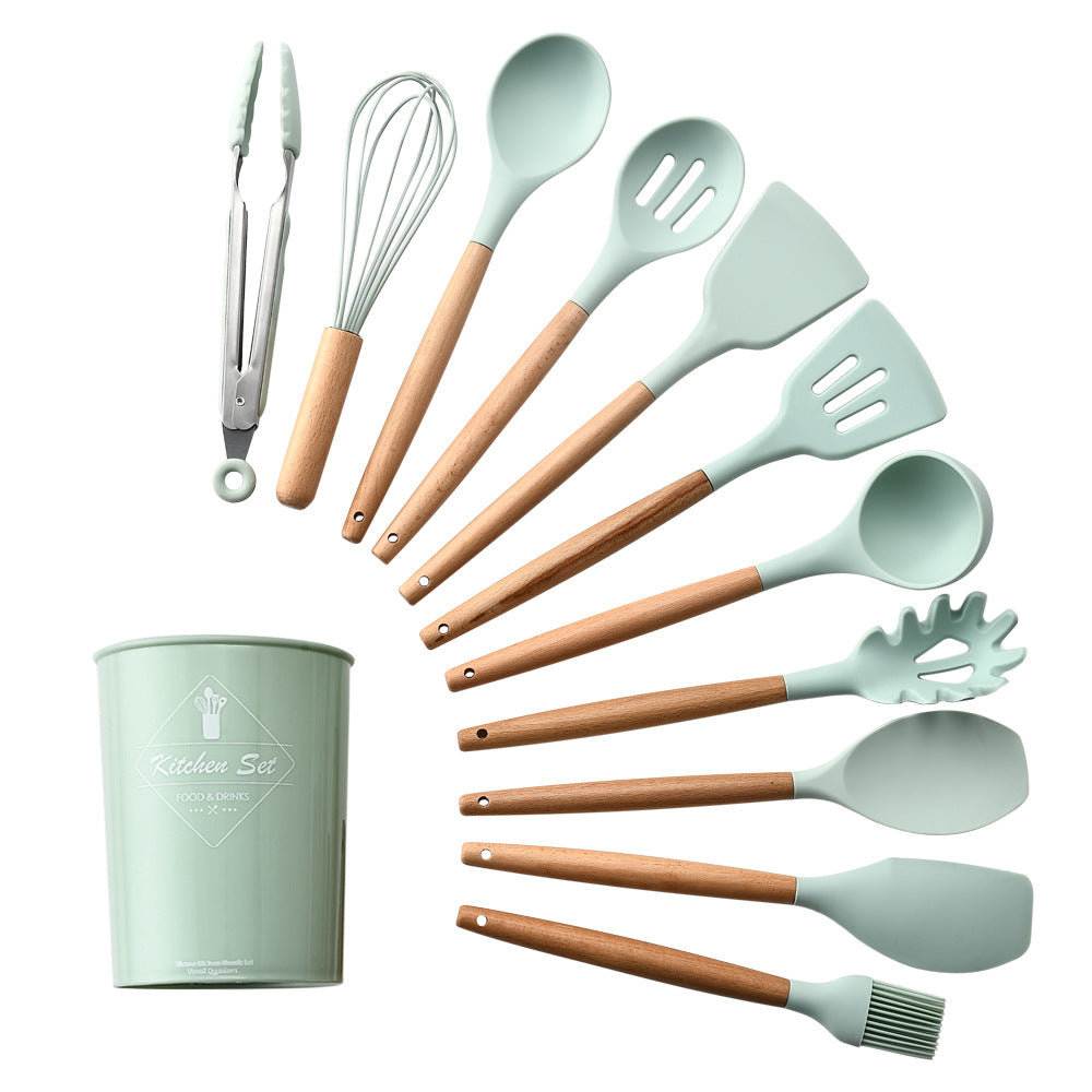 Silicone Kitchenware With Wooden Handle Secondary image
