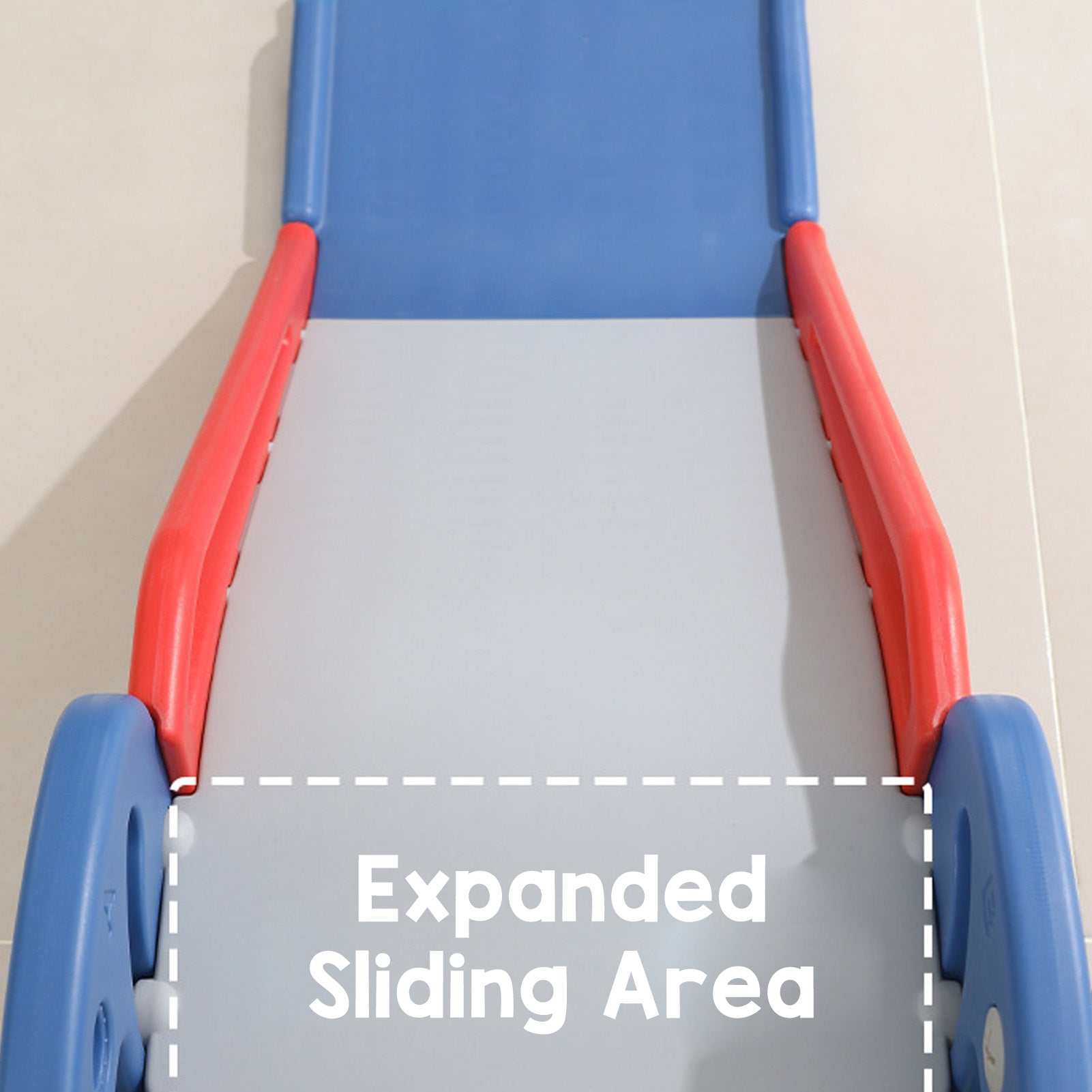 Toddler Indoor Slide For 0 To 3 Years Old Easy Assembly Dinosaur Shape Foldable Slide With Basketball Hoop Stairs Blue Secondary image