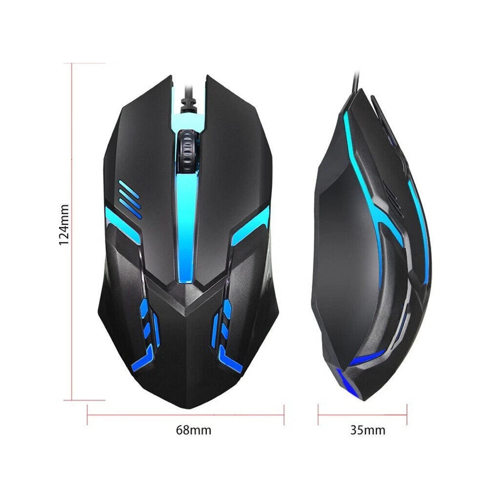UK Gaming Keyboard And Mouse Set RGB LED USB For PC Laptop Xbox One PS4 PS Secondary image