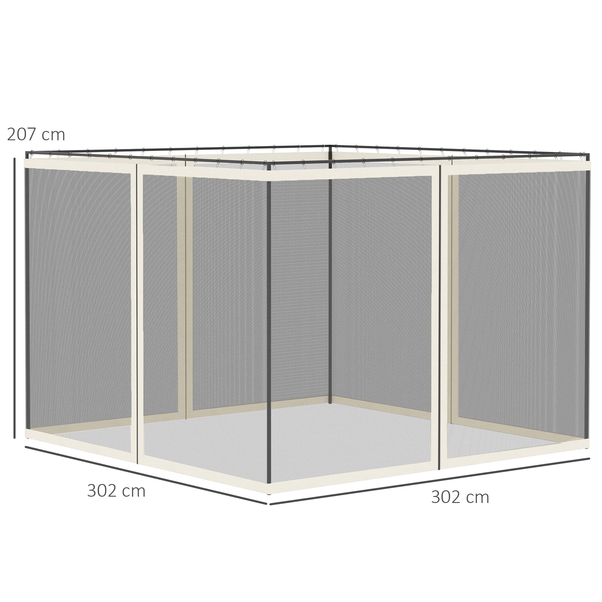 302 X 207cm Universal Replacement Mesh Sidewall Netting For Gazebos And Canopy Tents, (Sidewall Only) White Secondary image