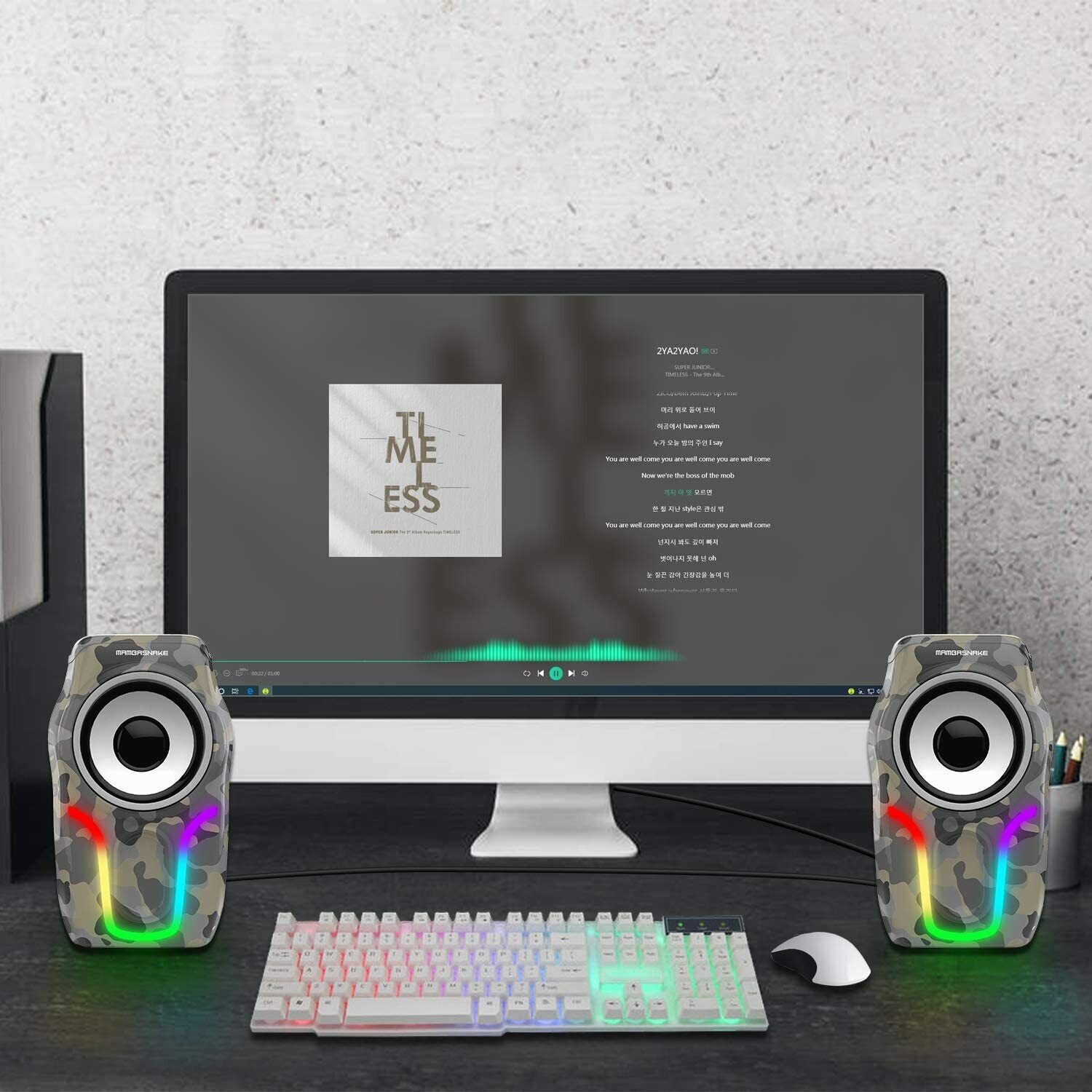 Wired RGB Computer Speakers,2.0 Stereo Volume Control Surround Sound With 3.5mm Secondary image