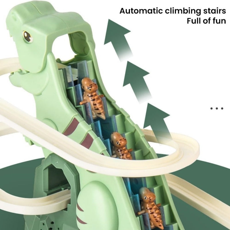 Race Track Toy Climbing Stairs Toys Roller Coaster Toy With 3 Dinosaurs Track S Secondary image