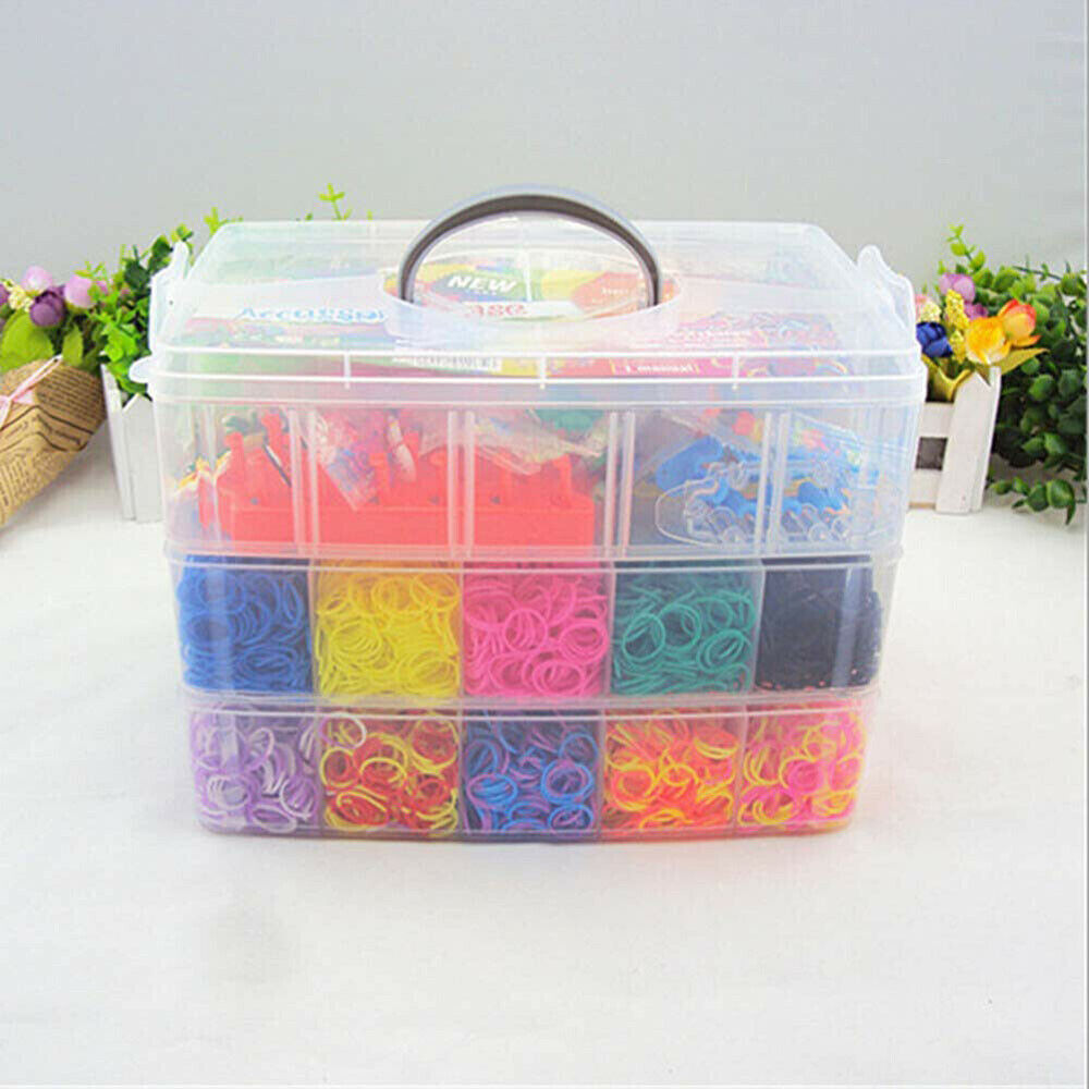 15000Pcs Kit Box Rubber Loom Bands Children Mult-color Make Woven Bracelet DIY Secondary image