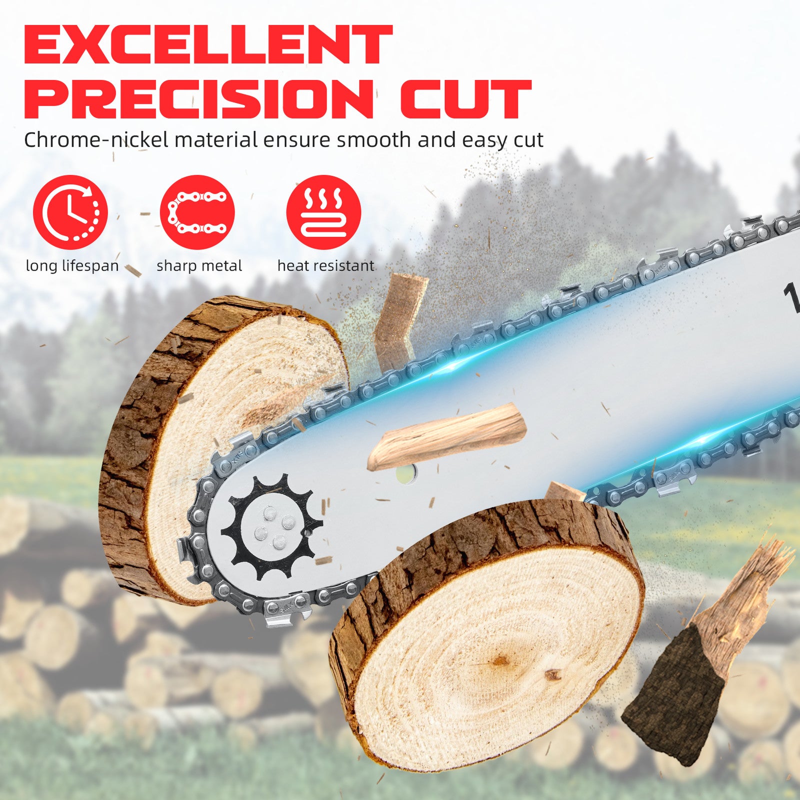 12 Inch Cordless Chainsaw,Electric Handheld Wood Cutter   Battery For  21V Secondary image