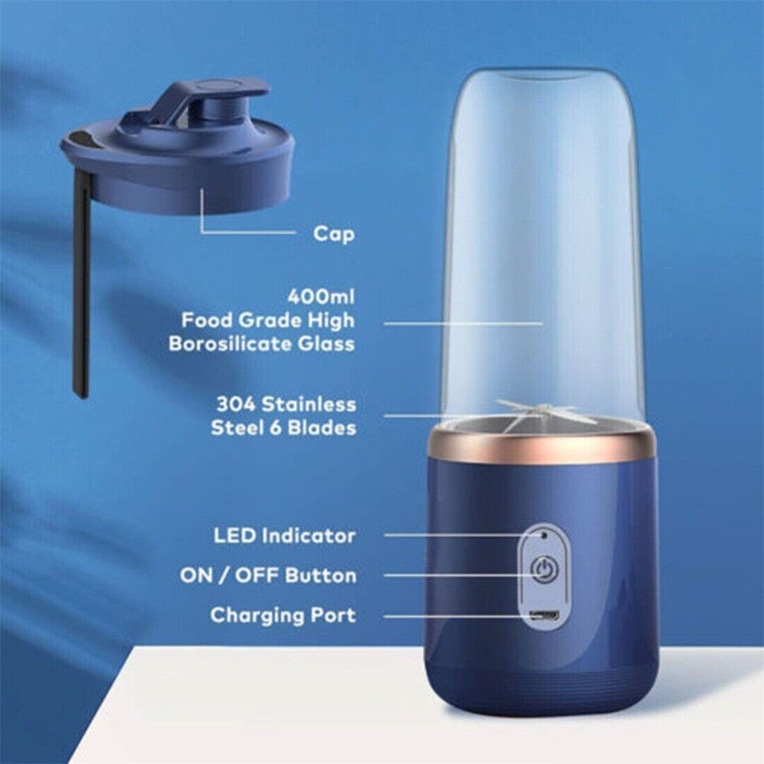 New Electric Mini Juice Maker Portable Blender Smoothie Juicer Fruit Machine UK Secondary image