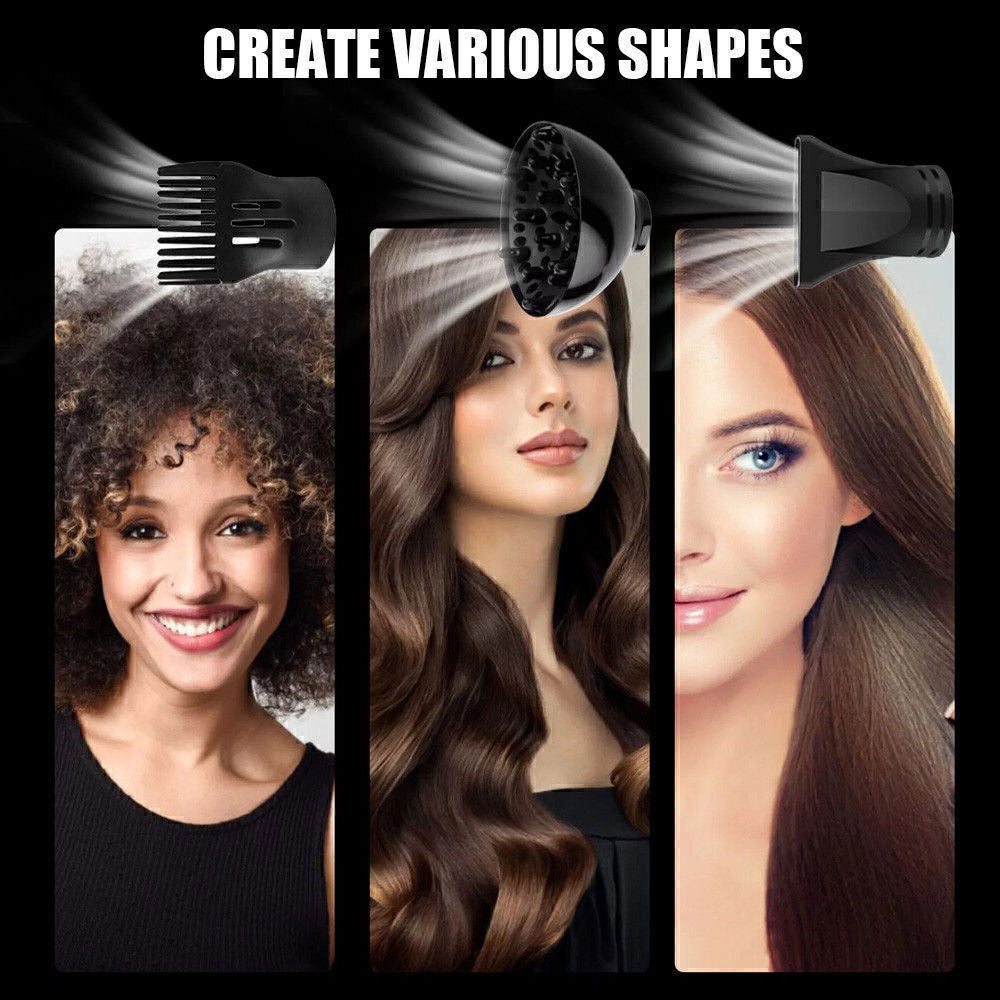 Professional Hair Dryer Nozzle Low Noise 2200w Ionic Blow Dryerwith Diffuser Blu Secondary image
