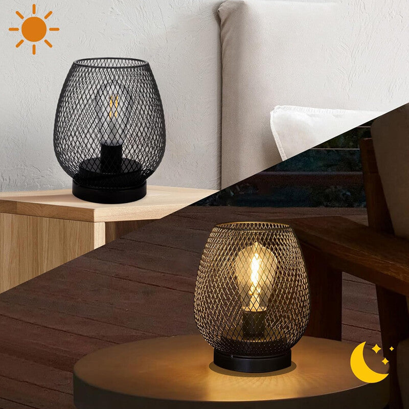Cordless Metal Cage Table Lamp – Battery Operated Secondary image