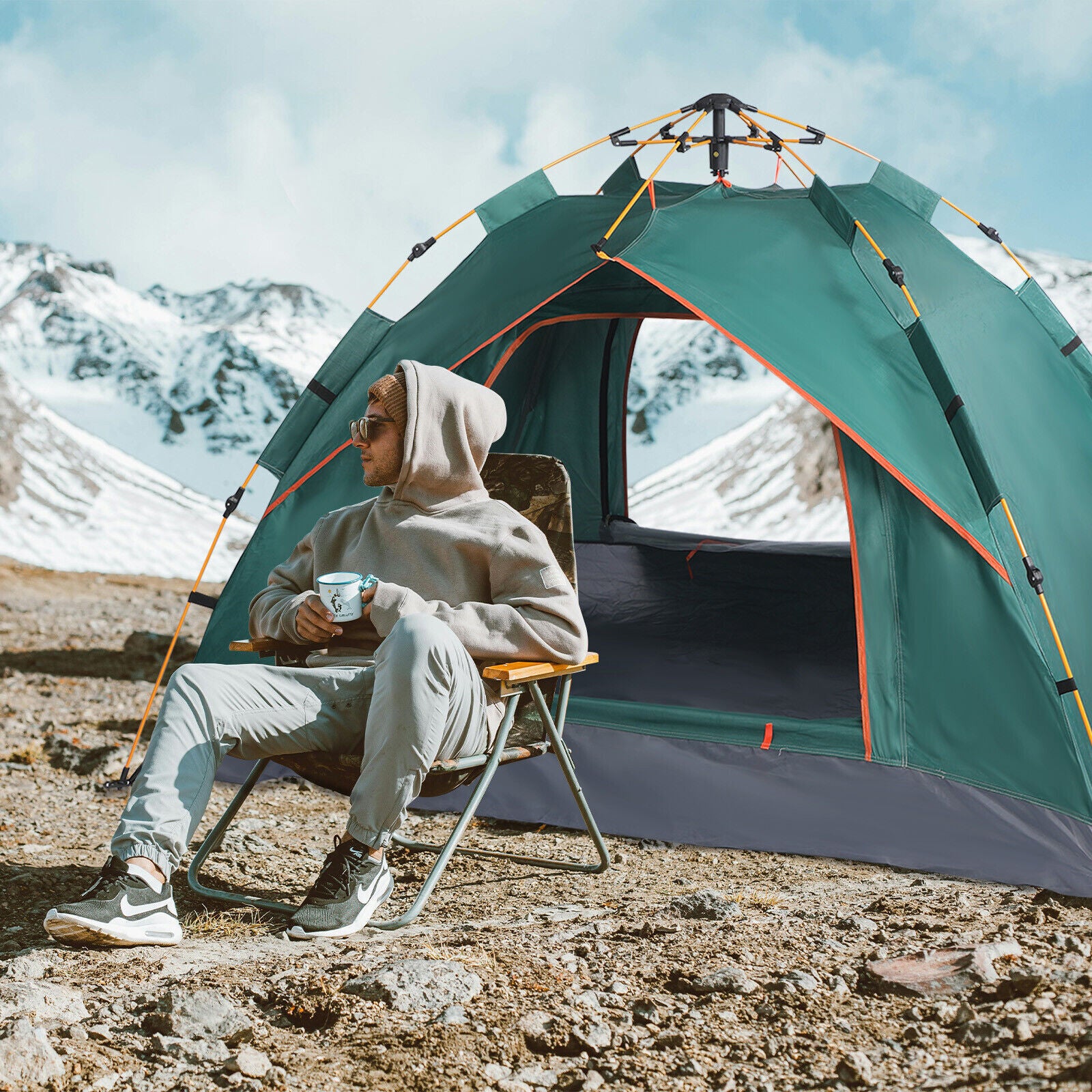 3-4 Man Automatic Instant Double Layer -Up Camping Tent Waterproof Outdoor Secondary image