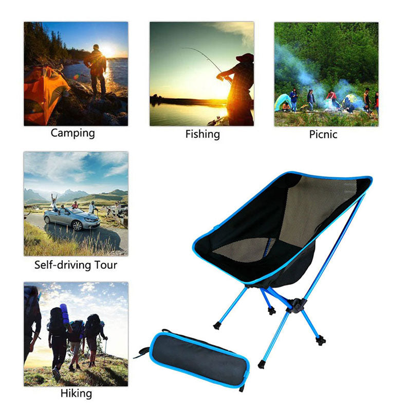 Travel Ultralight Folding Chair Superhard High Load Outdoor Camping Chair Portable Beach Hiking Picnic Seat Fishing Tools Chair Secondary image