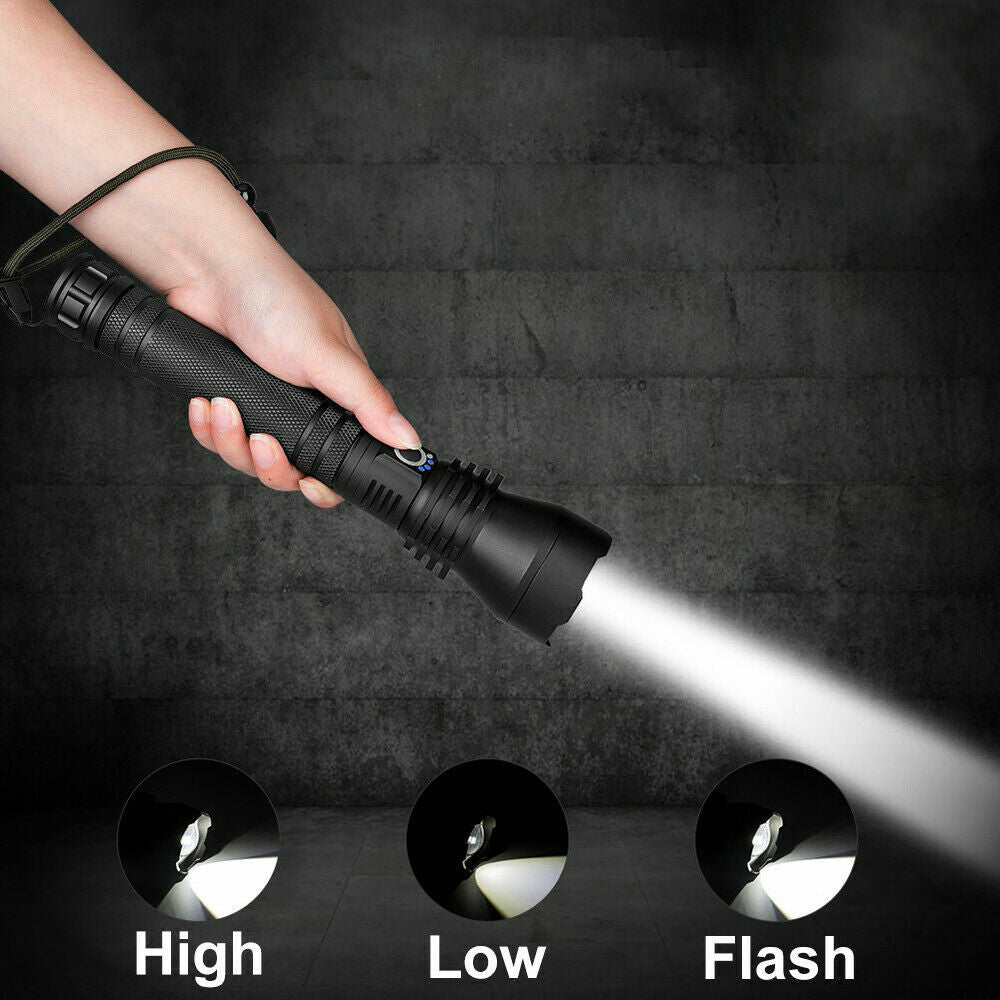 Super Bright Torch 2500000LM LED Flashlight USB Rechargeable Tactical Lights Secondary image