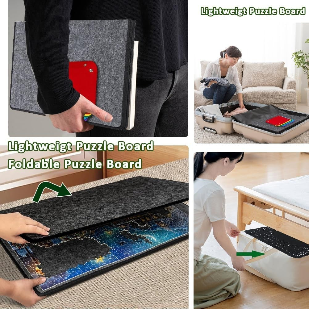 New 32x22  Pieces Jigsaw Puzzle Board With 6 Puzzle Sorting Trays & Cover Secondary image