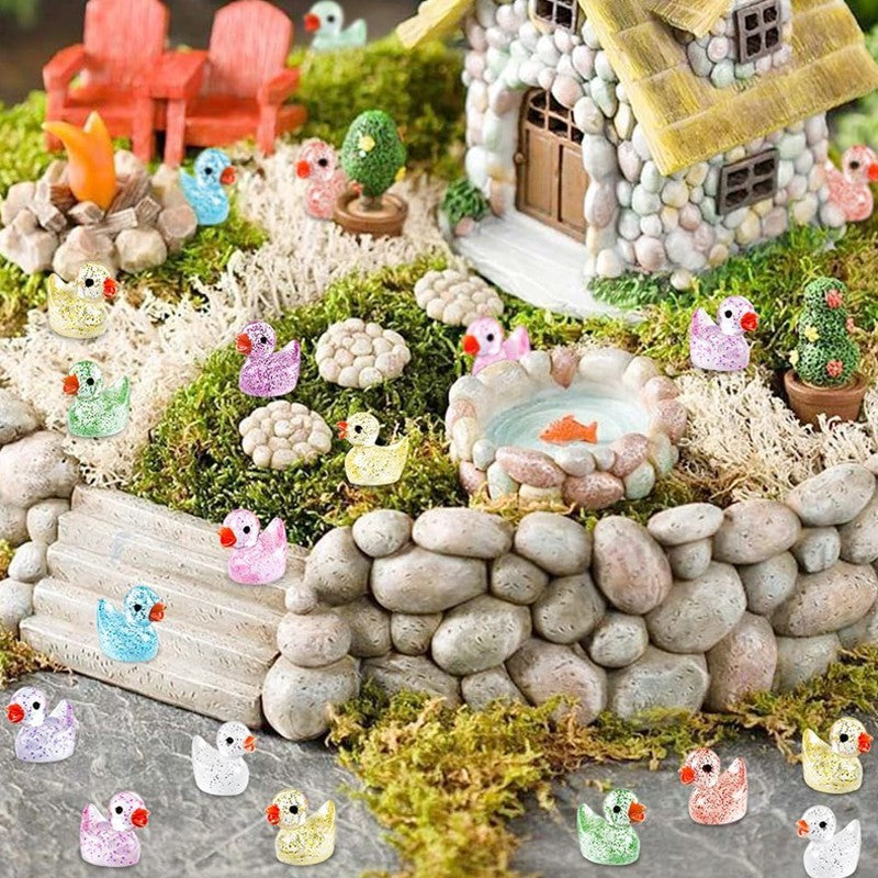 Mini Ducks Glitter Resin Tiny Ducks Little Plastic Ducks Twink DIY Decor Secondary image
