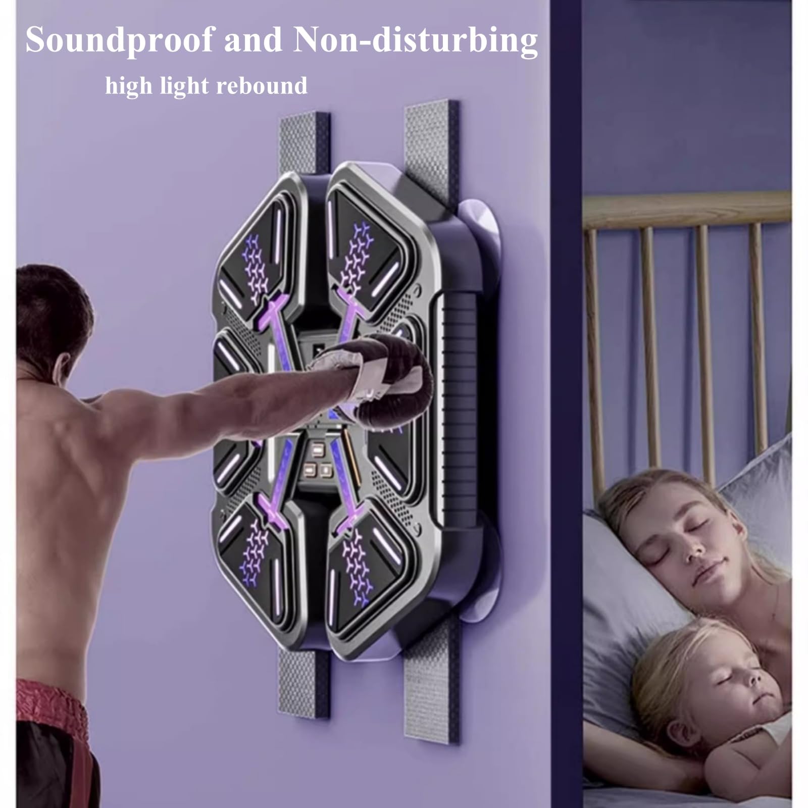 Purple Musical Boxing Target with Bluetooth & RGB Lights Secondary image