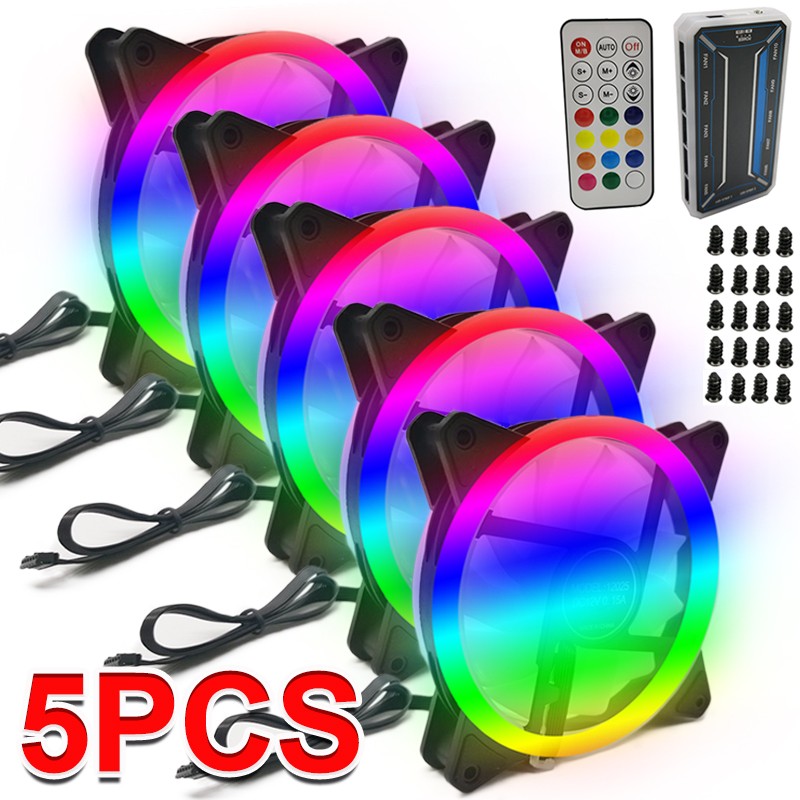 120mm RGB PC Cooling Fans 5-Pack | Remote & Controller Secondary image