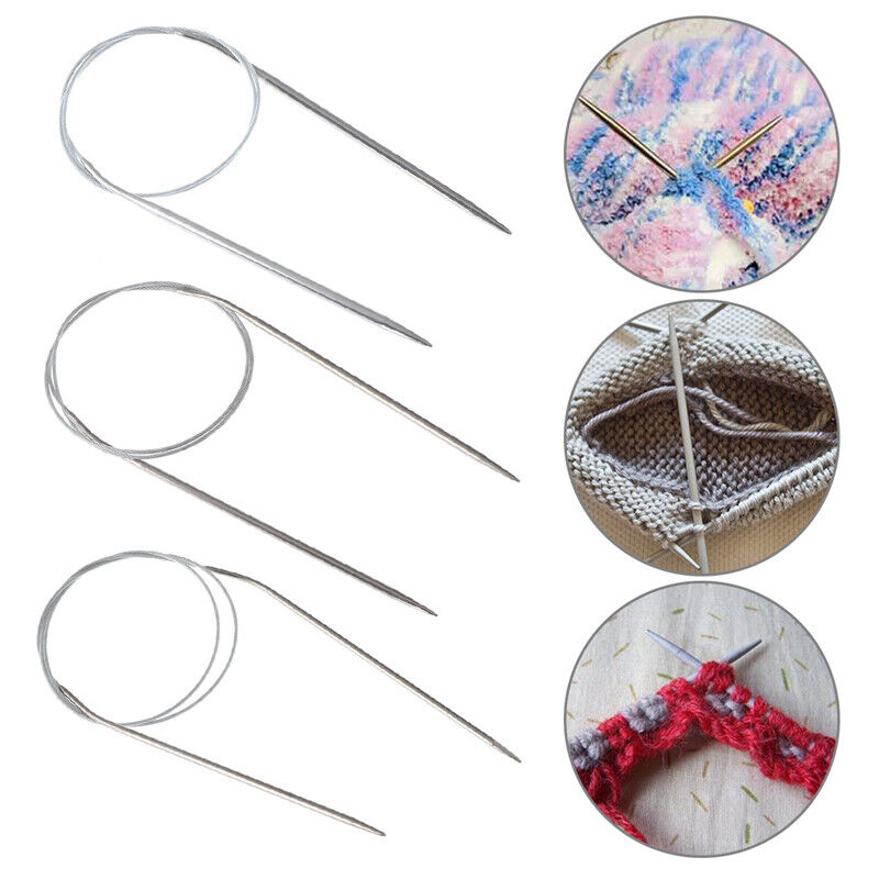 11PCS Circular Knitting Needles Stainless Steel Various Sizes DIY Sewing Tools Secondary image