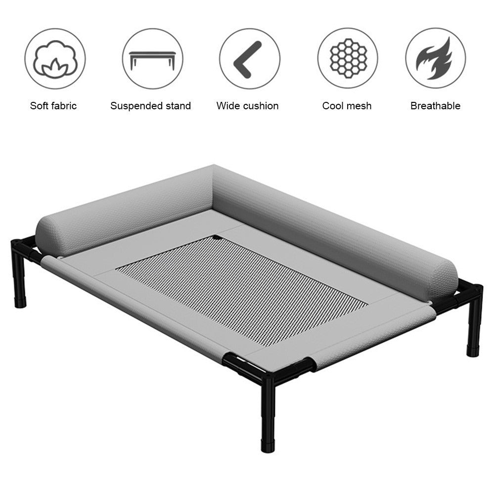 Orthopaedic Elevated Pet Dog Bed Raised Bolster Sofa With Cushion 8366cm UK Secondary image