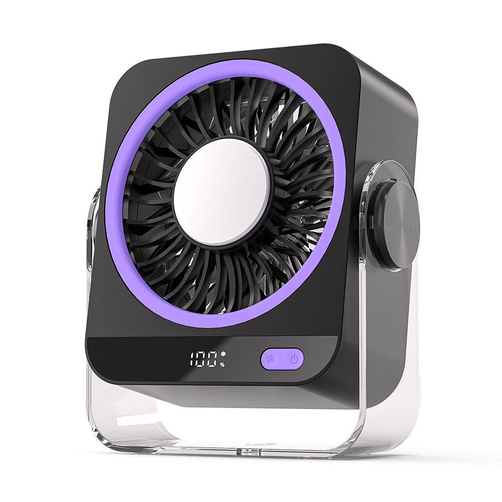 Rechargeable USB Desk Fan With Cooling Function 5 Speeds Quiet Portable Fan With Digital Display For Bedroom Office Travel Secondary image