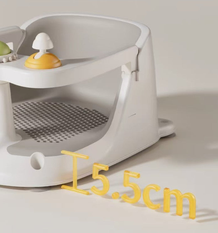Baby Bath Seat Non-Slip Soft Toddler Bath Chair Suction Cups Temperature Display Secondary image