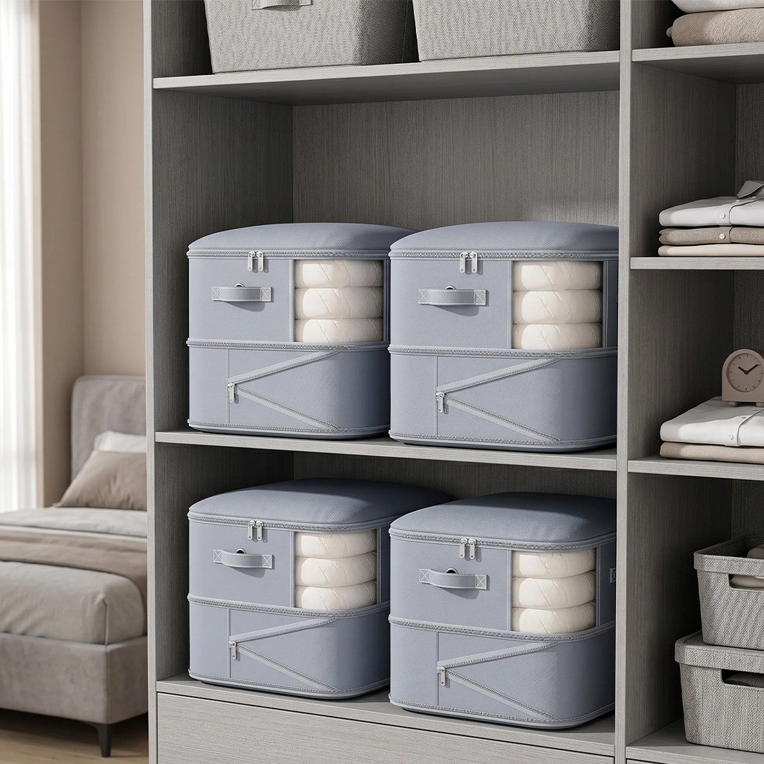 4 Pack Large Clothes Storage Bags with Zips | Daily Living UK Secondary image