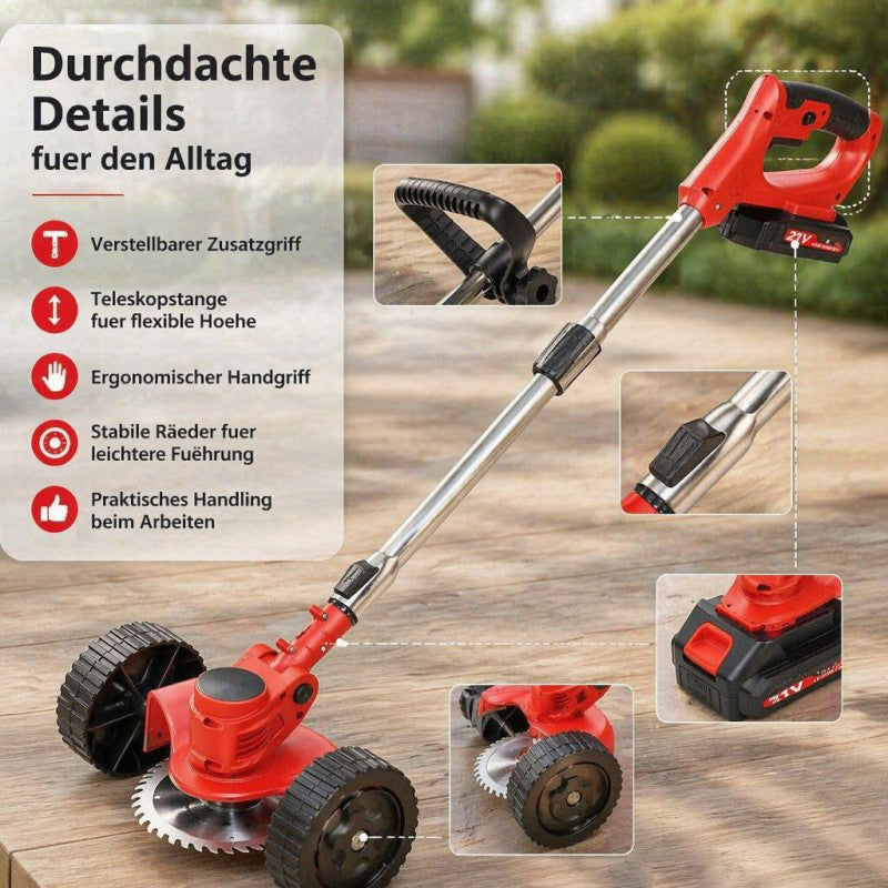 21V Electric Cordless Grass Trimmer Strimmer Garden Edger Cutter With 2 Battery Secondary image