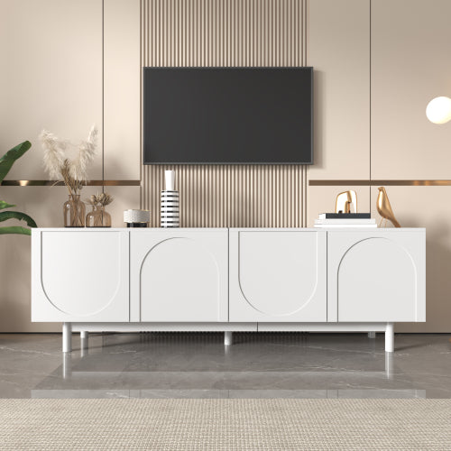 Modern Black TV Cabinet  175 X 38 X 56 Cm, Adjustable Shelves, Lightweight Lowboard TV Furniture In Luxury Style Secondary image