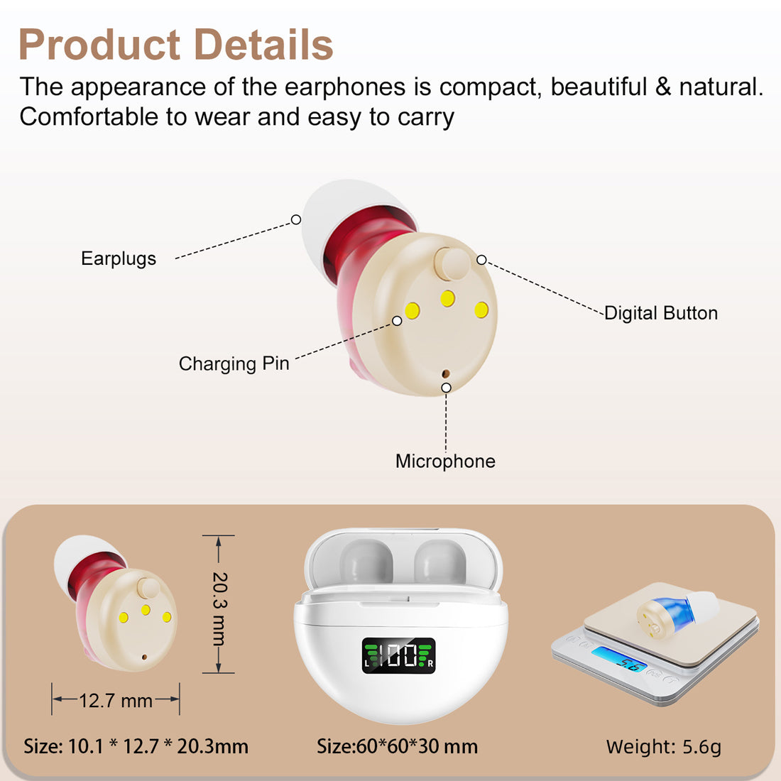 1Pair Rechargeable Digital Hearing Aids In-Ear Invisible Sound Voice Amplifier UK Secondary image