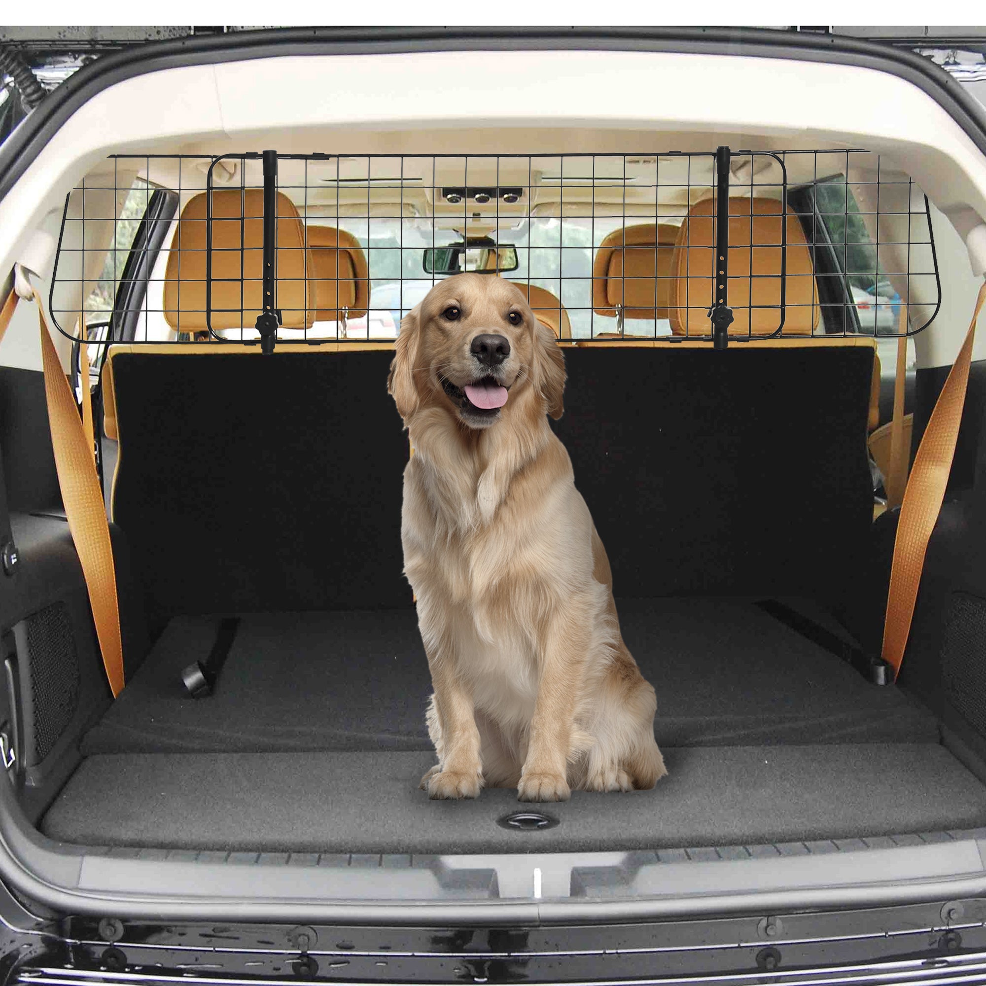 PawHut Heavy Duty Pet Dog Car Barrier Black Secondary image