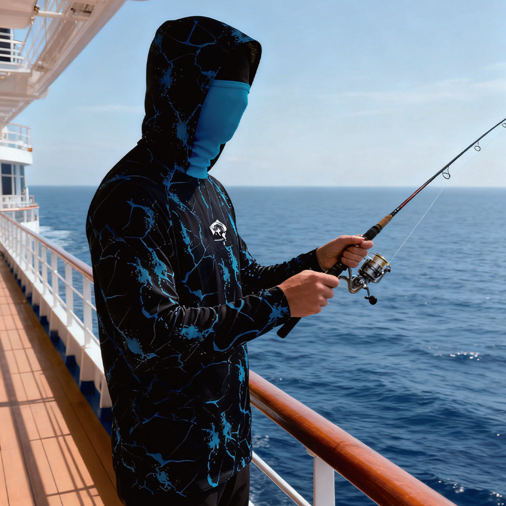 Fishing Hoodie Sailing Shirt Surfing Face Cover Neck Summer Men Long Sleeve Hunting Jersey Camisa De Pesca Performance Fish Gear Beach Tops Wear Climbing Uniform Angling Secondary image