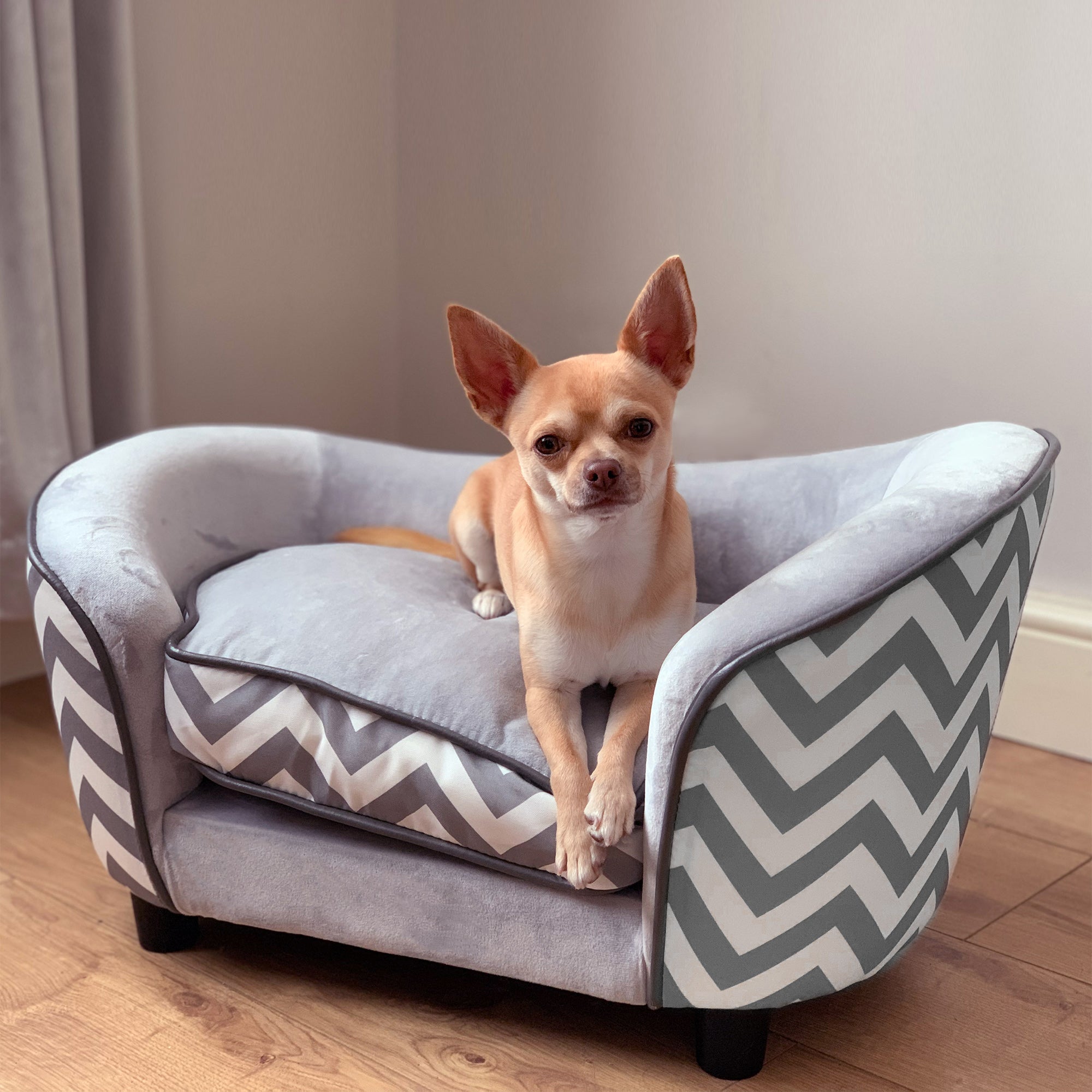 PawHut Dog Sofa Pet Couch For XS Dogs W/ Removable Sponge Padded Cushion - Grey Secondary image